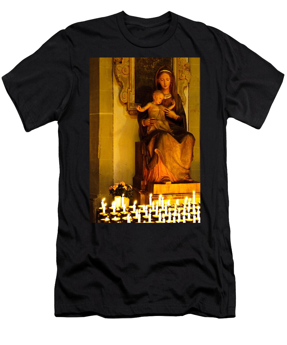 Mary And Baby Jesus T-Shirt featuring the photograph Mary And Baby Jesus by Syed Aqueel