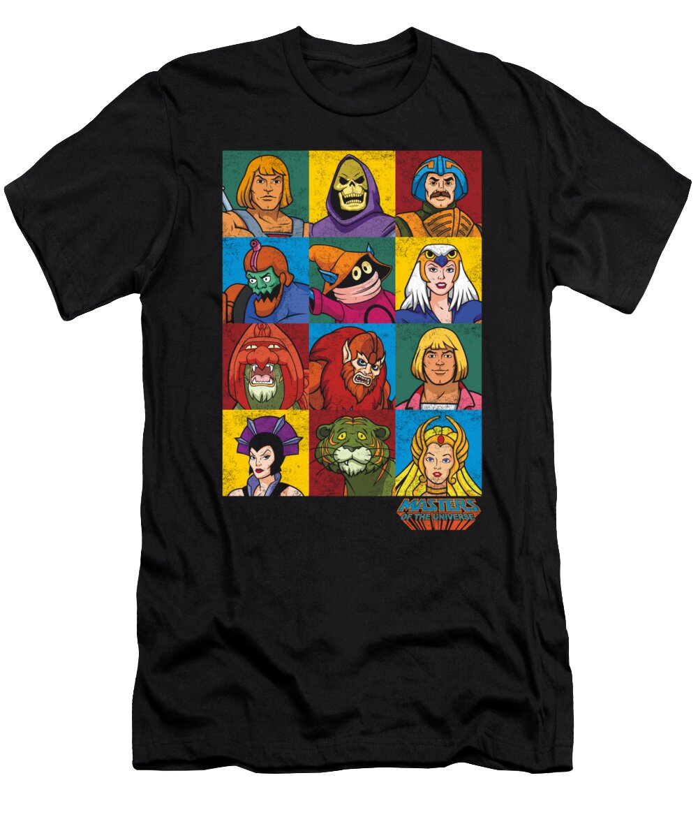  T-Shirt featuring the digital art Masters Of The Universe - Character Heads by Brand A