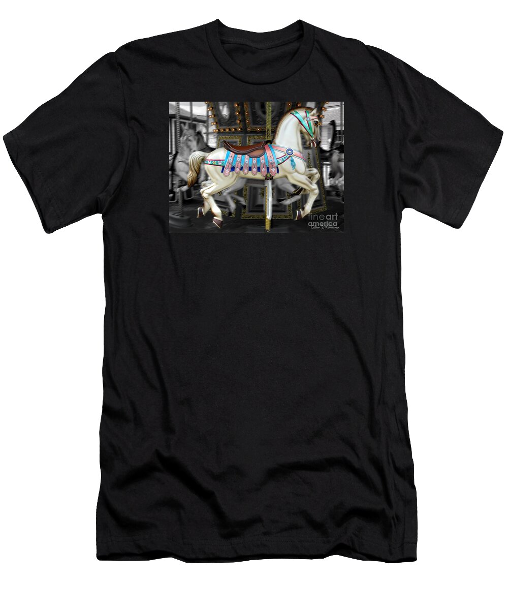Carousel T-Shirt featuring the photograph Merry Go Round by Colleen Kammerer