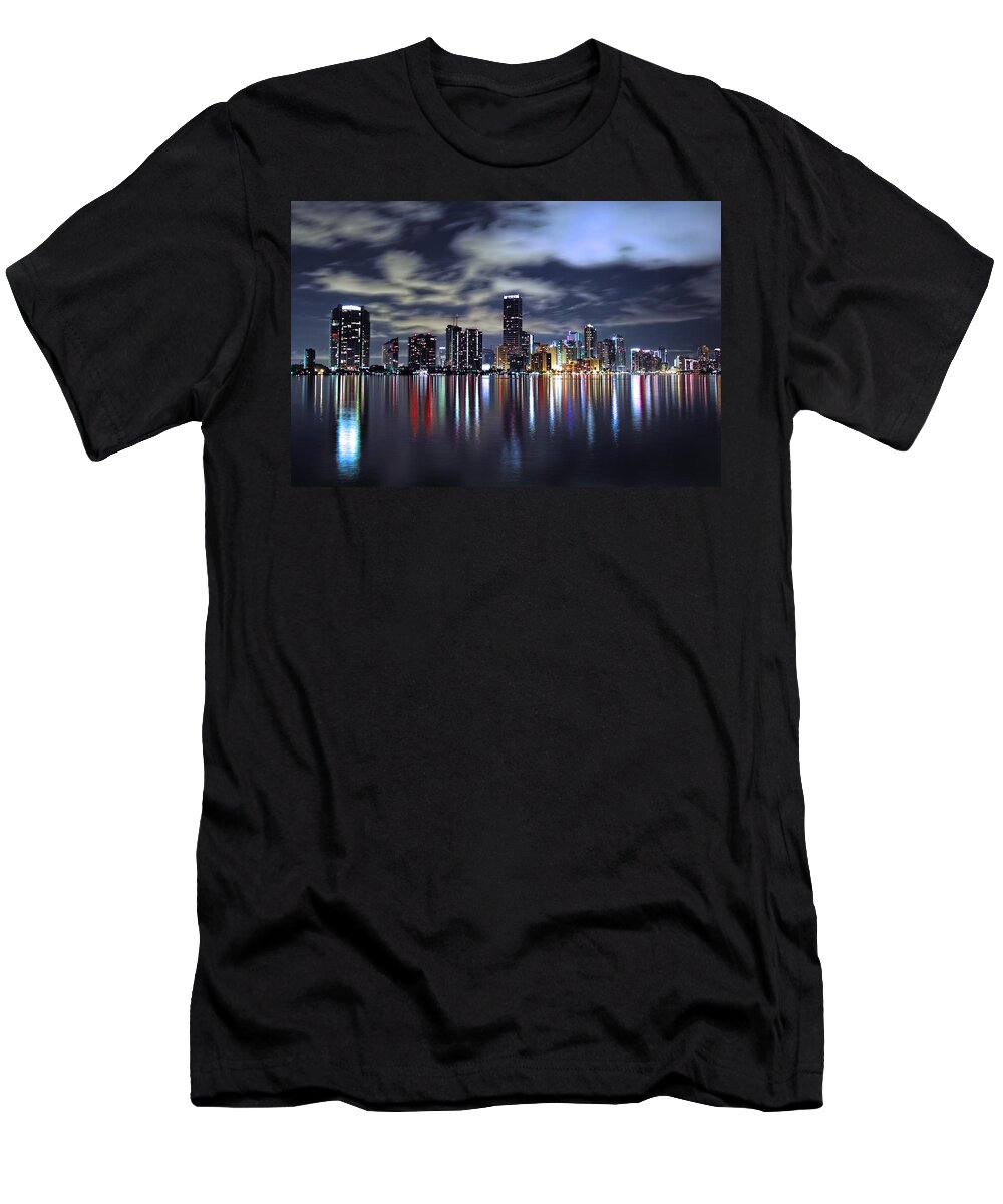 Miami T-Shirt featuring the photograph Miami Skyline by Gary Dean Mercer Clark