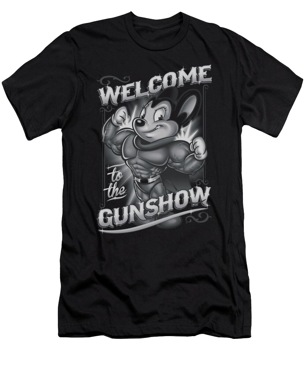 Mighty Mouse T-Shirt featuring the digital art Mighty Mouse - Mighty Gunshow by Brand A