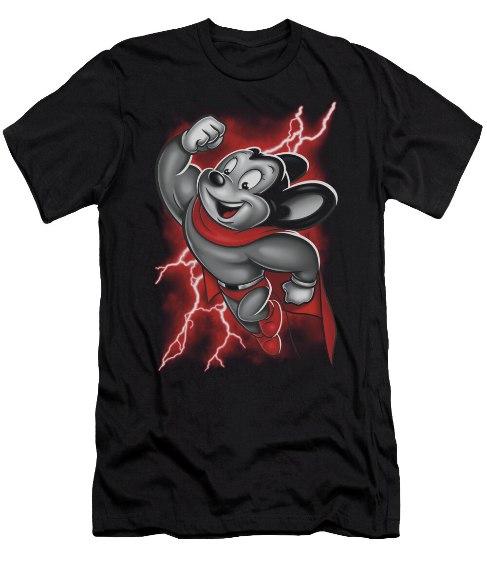 Mighty Mouse T-Shirt featuring the digital art Mighty Mouse - Mighty Storm by Brand A