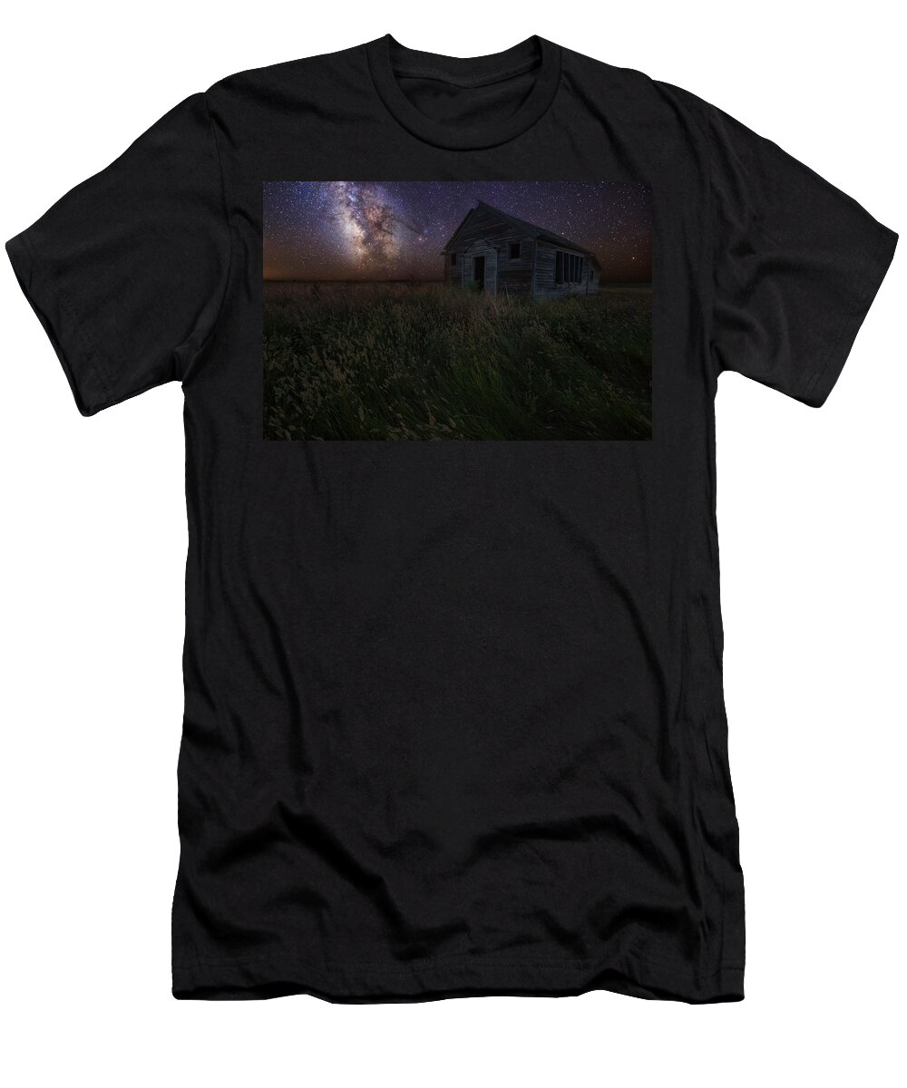 #1800's T-Shirt featuring the photograph Milky Way and Decay by Aaron J Groen