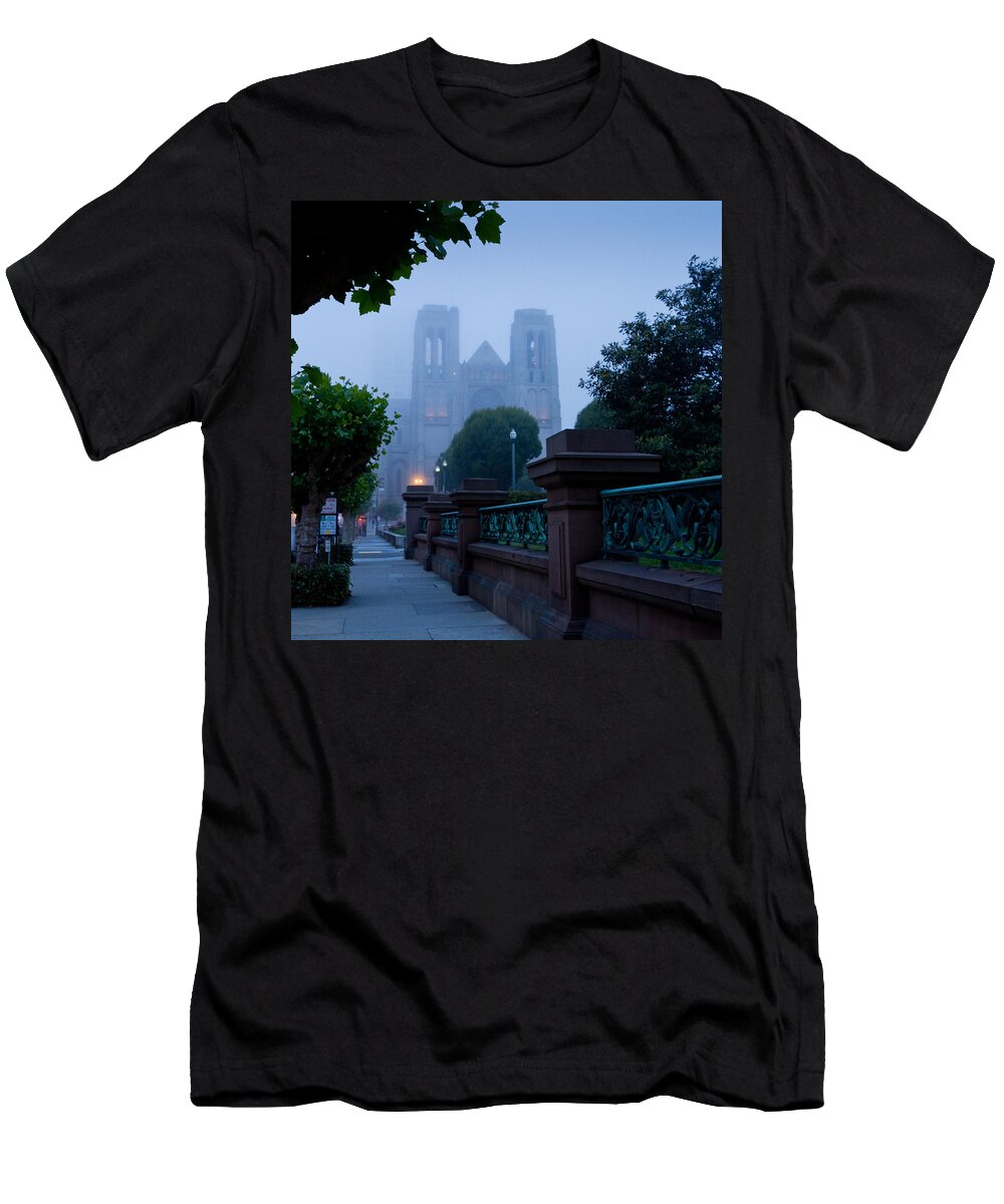 Mist T-Shirt featuring the photograph Misty blues by Jenny Setchell