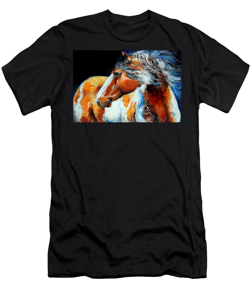 Horse T-Shirt featuring the painting MOHICAN the INDIAN WAR PONY by Marcia Baldwin