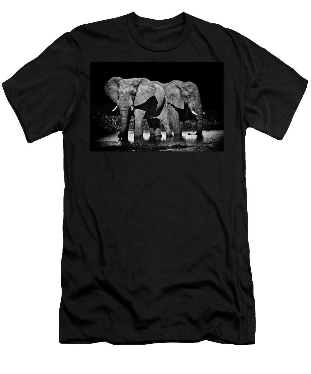 Art T-Shirt featuring the photograph Mom and Baby Elephant by Gigi Ebert