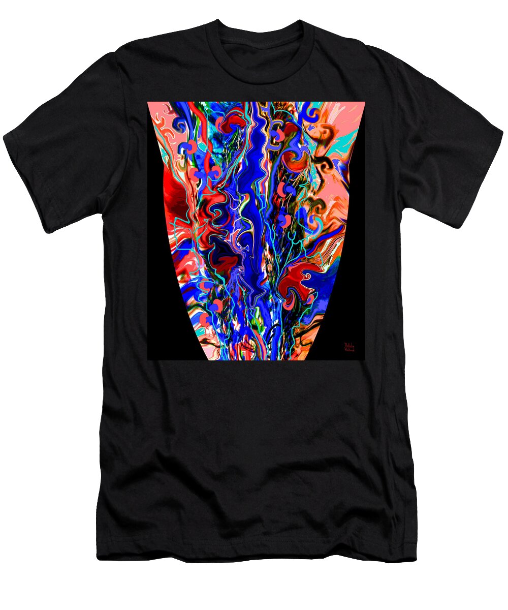 Venetian Glass Vase T-Shirt featuring the mixed media Mom's Venetian Glass Vase 6 by Natalie Holland