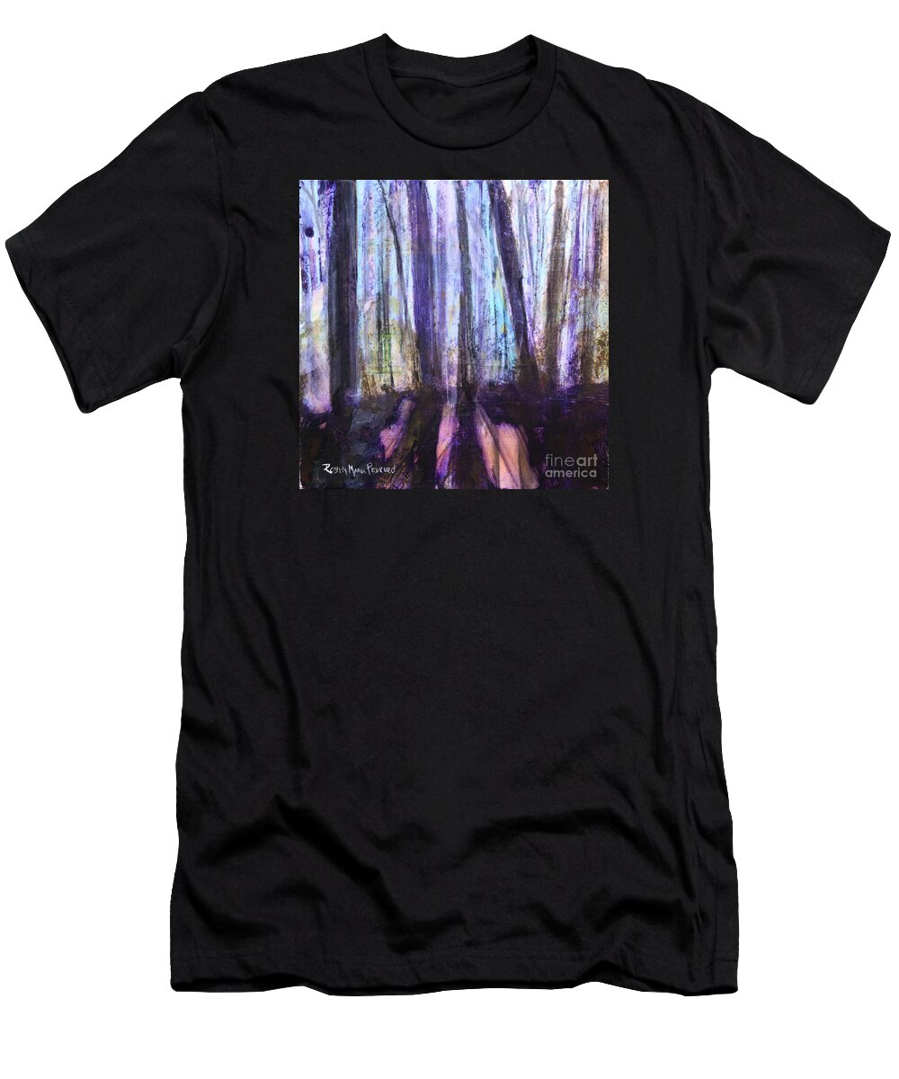 Moody Woods T-Shirt featuring the painting Moody Woods by Robin Pedrero