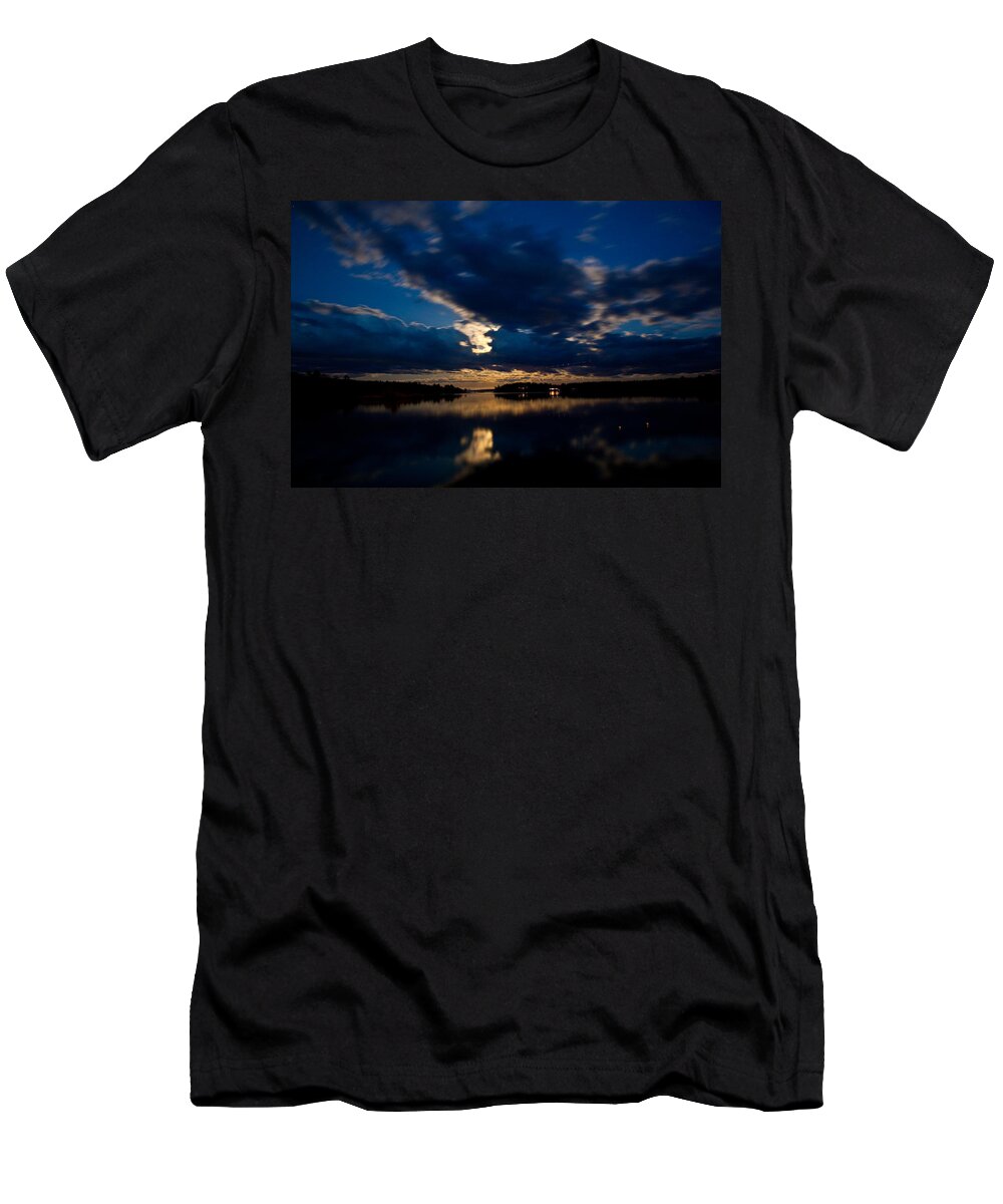 Landscape T-Shirt featuring the photograph Moon Glow by Greg DeBeck