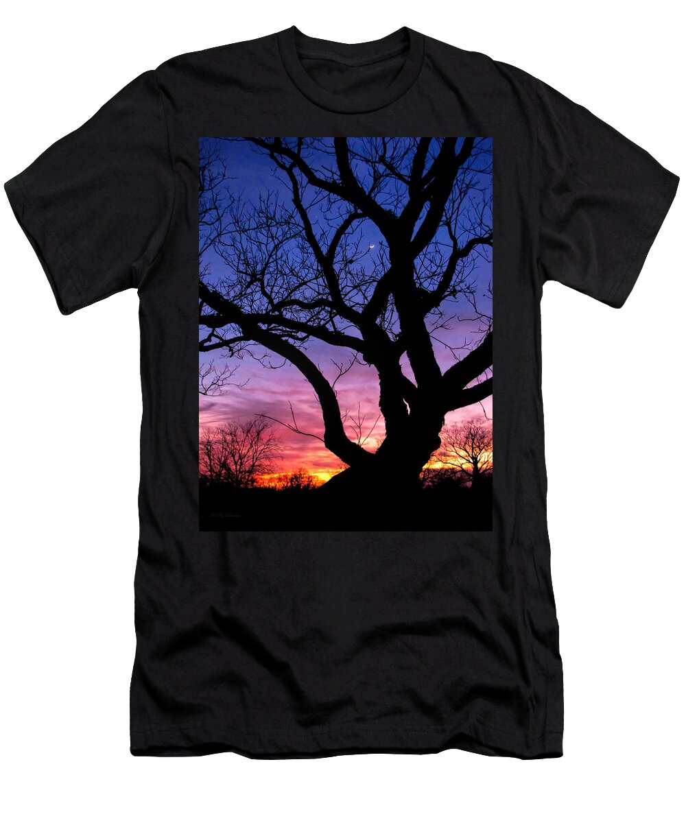 Moon Rise T-Shirt featuring the photograph Moon Rise by Lucy VanSwearingen