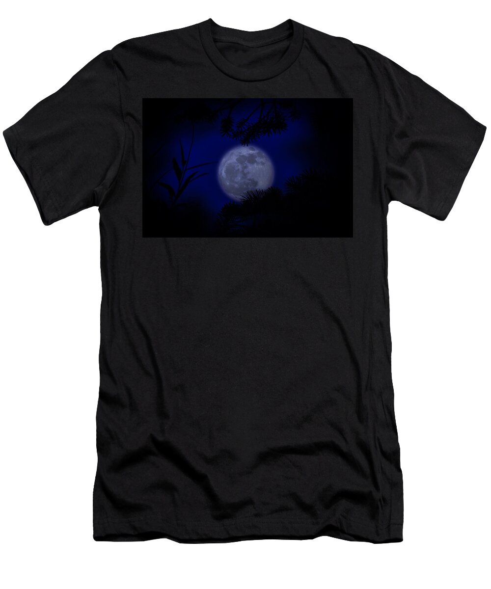 Silhouette T-Shirt featuring the photograph Moonlit Silhouettes by Rick Bartrand