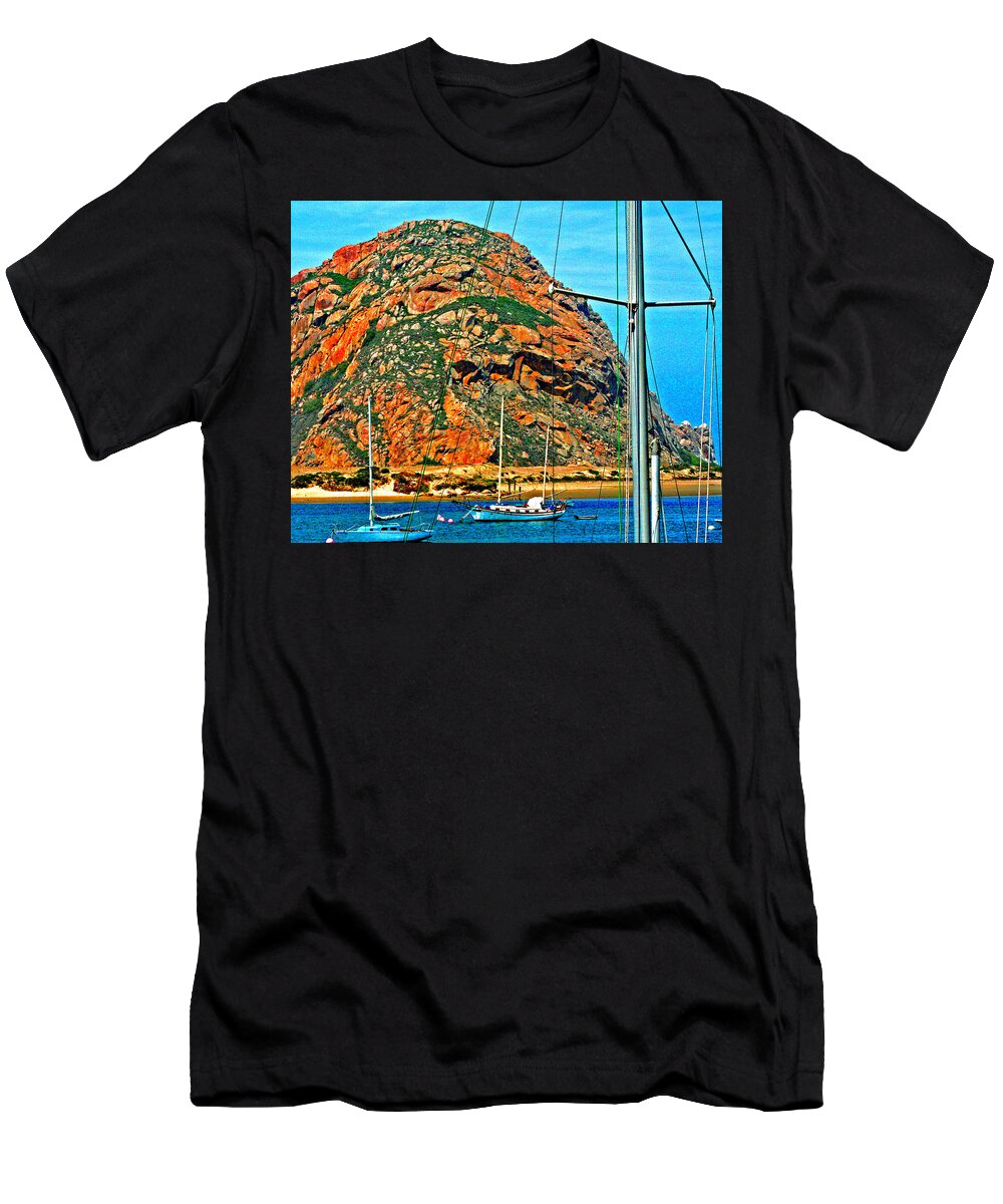 Morro Bay T-Shirt featuring the photograph Moro Bay Sailing Boats by Joseph Coulombe