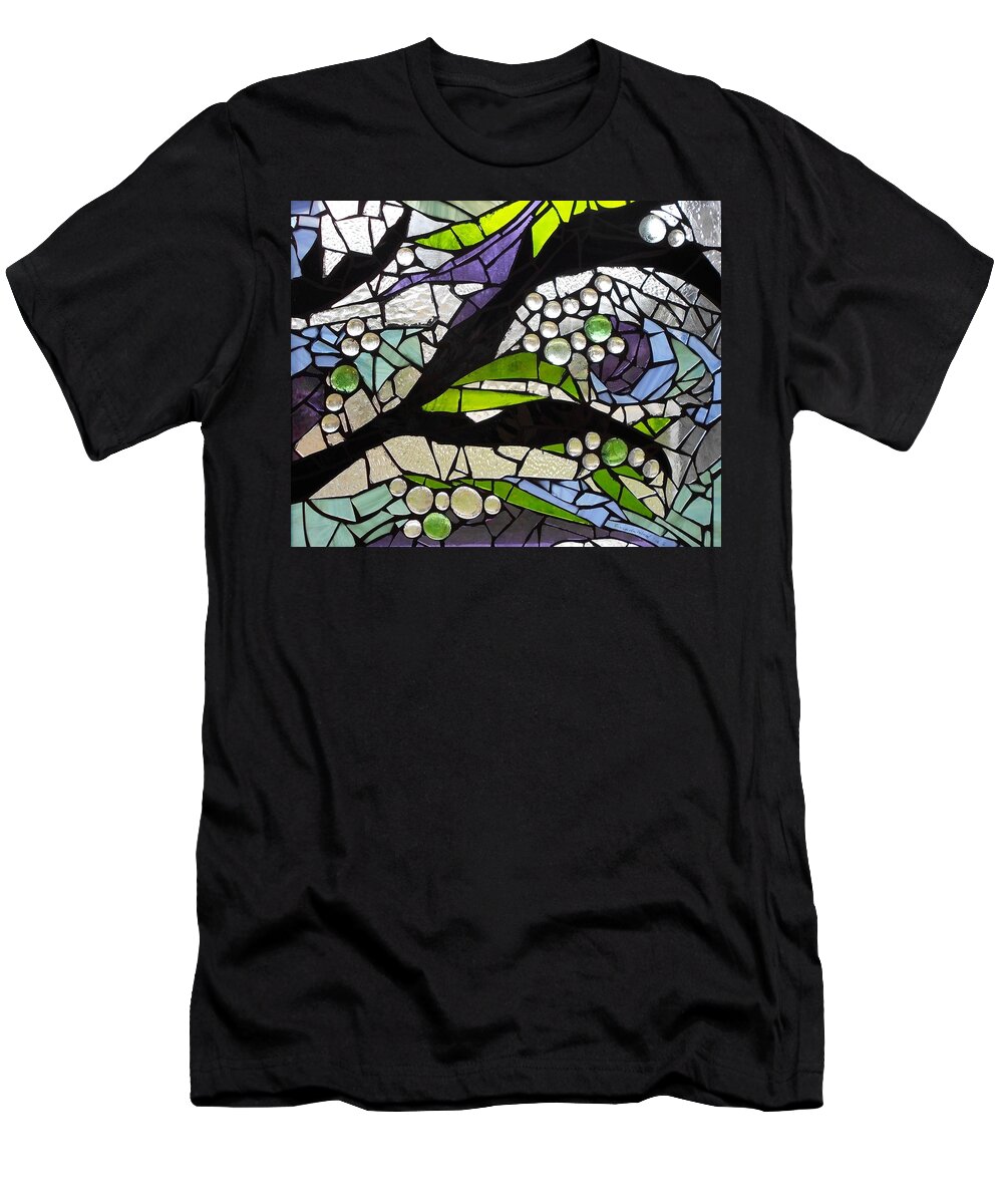 Spring T-Shirt featuring the glass art Mosaic Stained Glass - Spring by Catherine Van Der Woerd