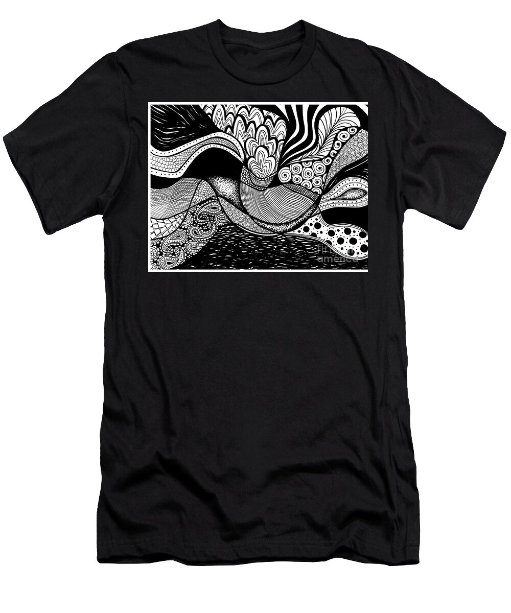 Figure T-Shirt featuring the drawing Mother May I by Lynellen Nielsen