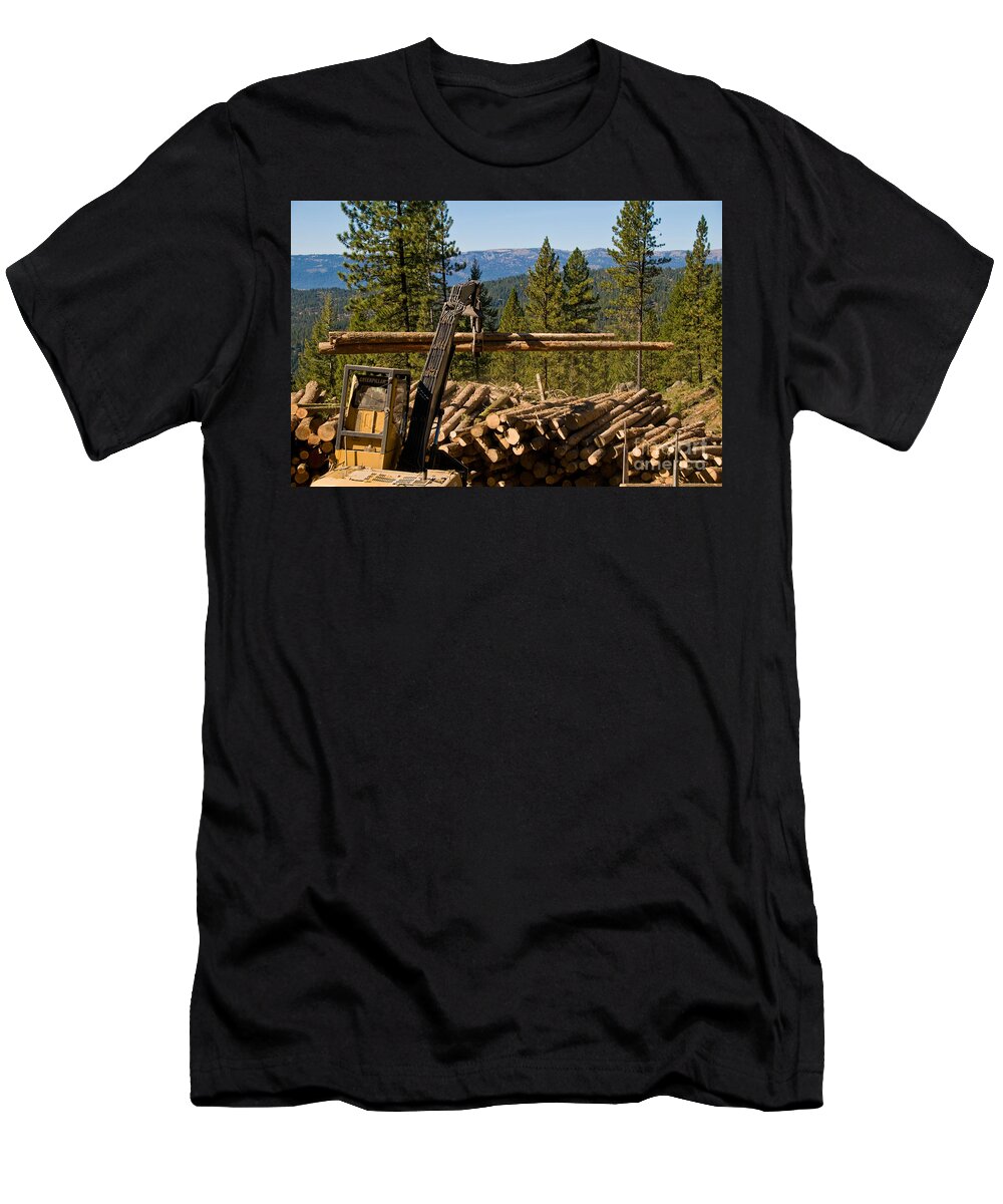 Industry T-Shirt featuring the photograph Moving Logs by William H. Mullins
