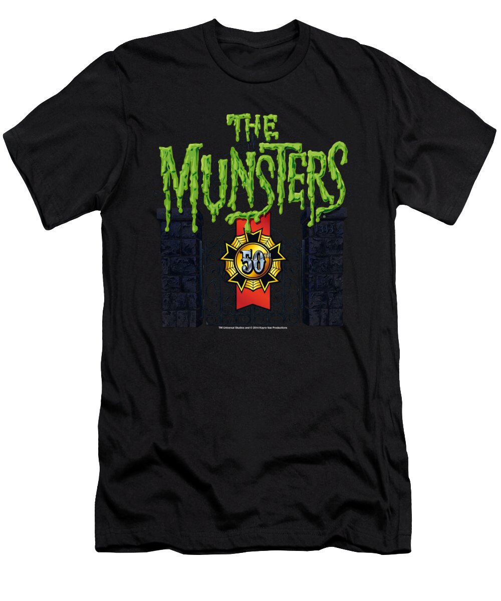  T-Shirt featuring the digital art Munsters - 50 Year Logo by Brand A