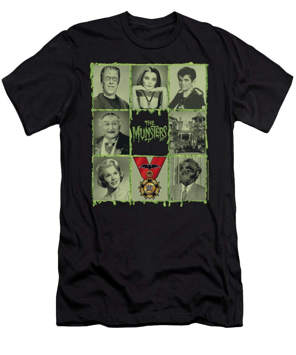  T-Shirt featuring the digital art Munsters - Blocks by Brand A