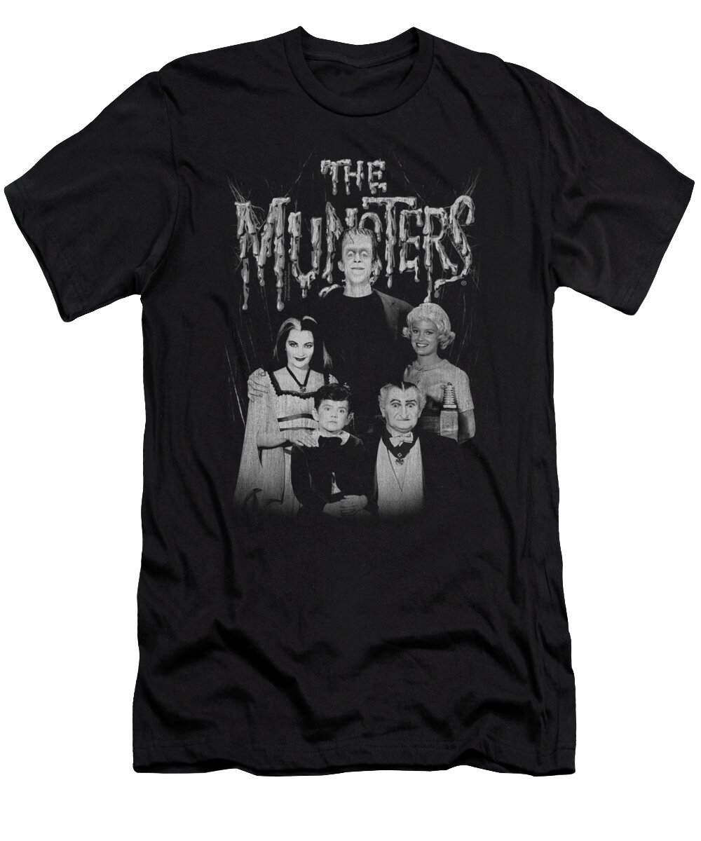 Munsters T-Shirt featuring the digital art Munsters - Family Portrait by Brand A