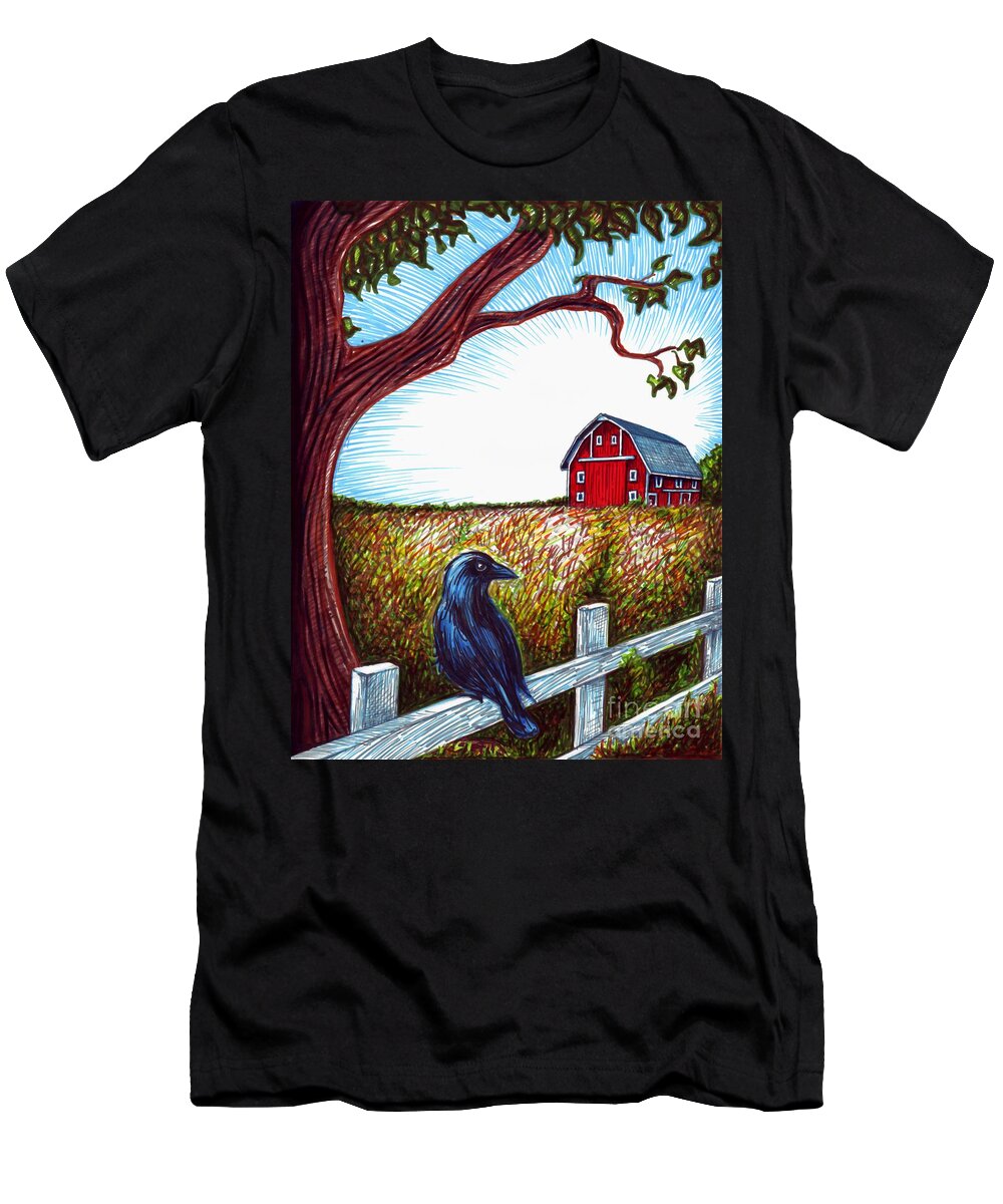 Crow T-Shirt featuring the drawing 'Murder of Crows'- Cover Idea by Samantha Geernaert