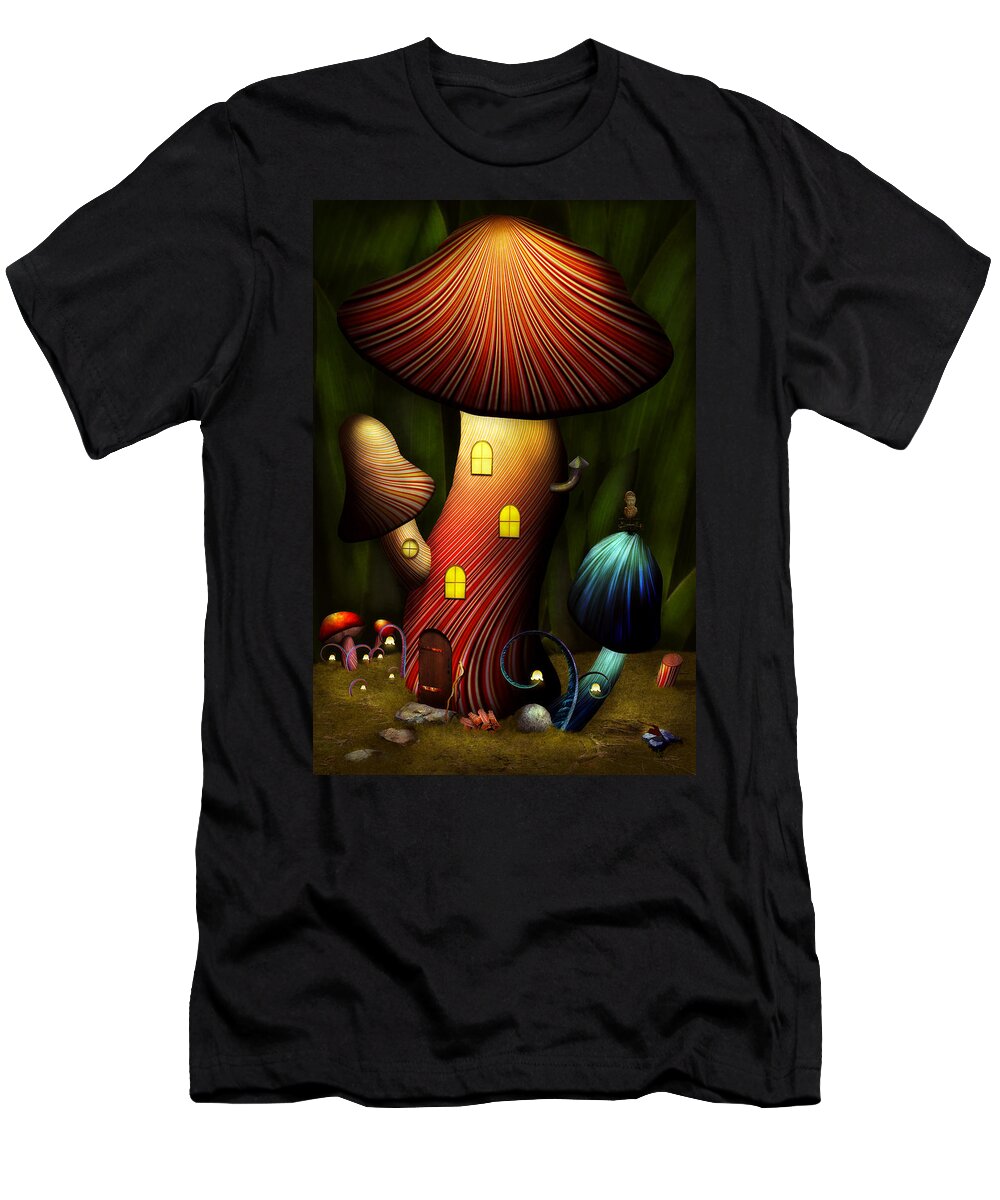 Self T-Shirt featuring the digital art Mushroom - Magic Mushroom by Mike Savad