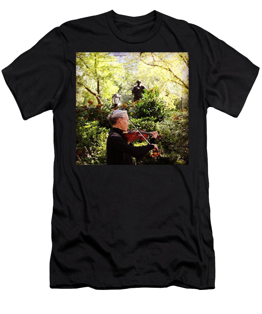  T-Shirt featuring the photograph Music In The Park by Lorelle Phoenix