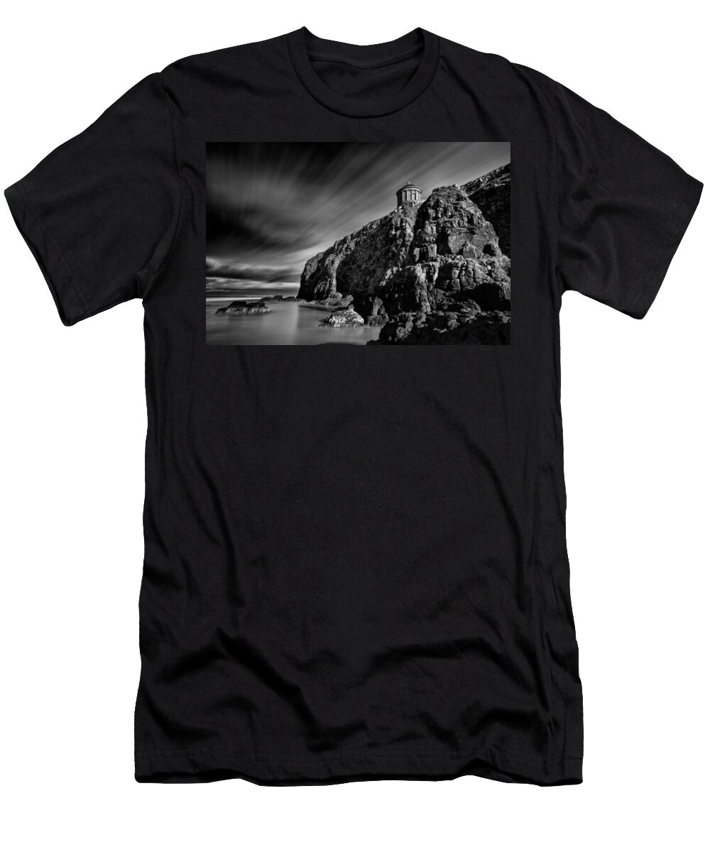 Mussenden Temple T-Shirt featuring the photograph Mussenden Temple and Sea Stack by Nigel R Bell