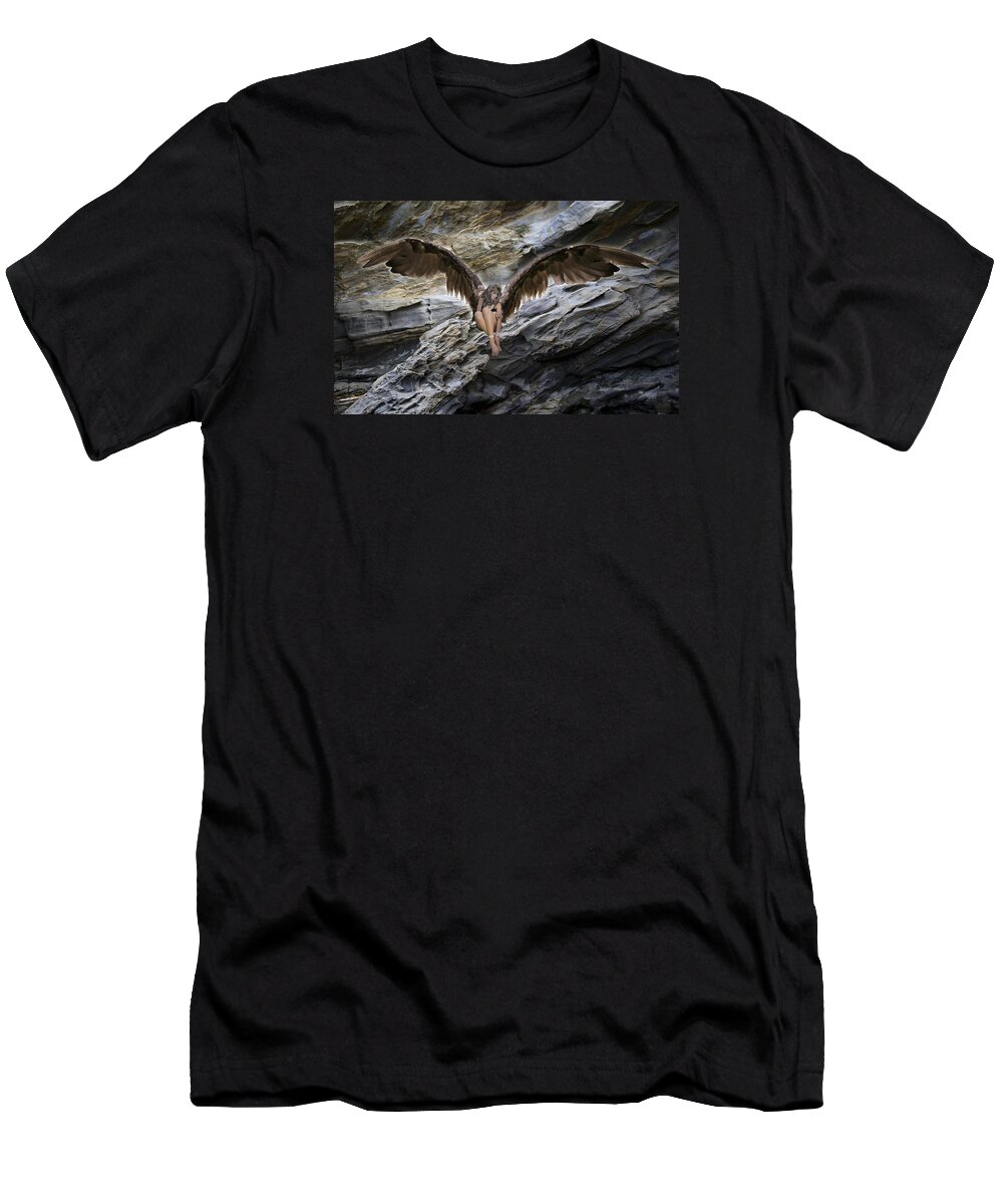 Angel T-Shirt featuring the photograph My Guardian Angel by Acropolis De Versailles
