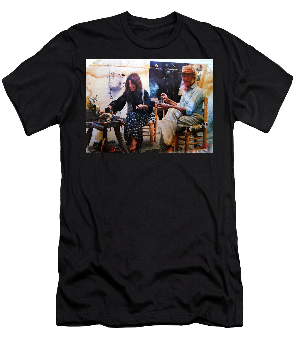 Mum T-Shirt featuring the photograph My Mum Chris with Multi Artist Rory in the Mijas seventieth by Colette V Hera Guggenheim