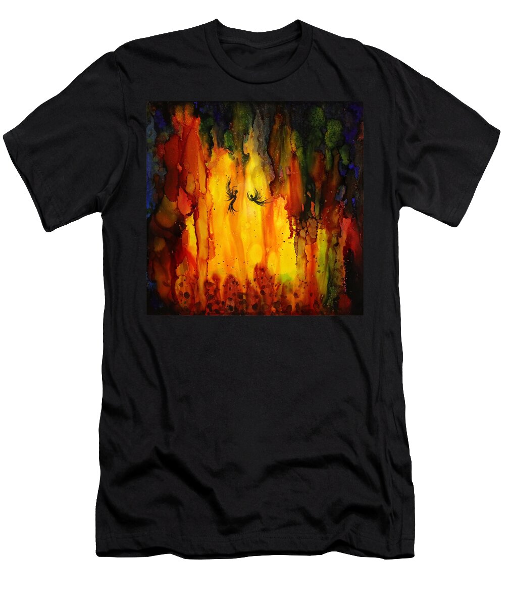 Light T-Shirt featuring the digital art Mysterious Cave by Lilia D