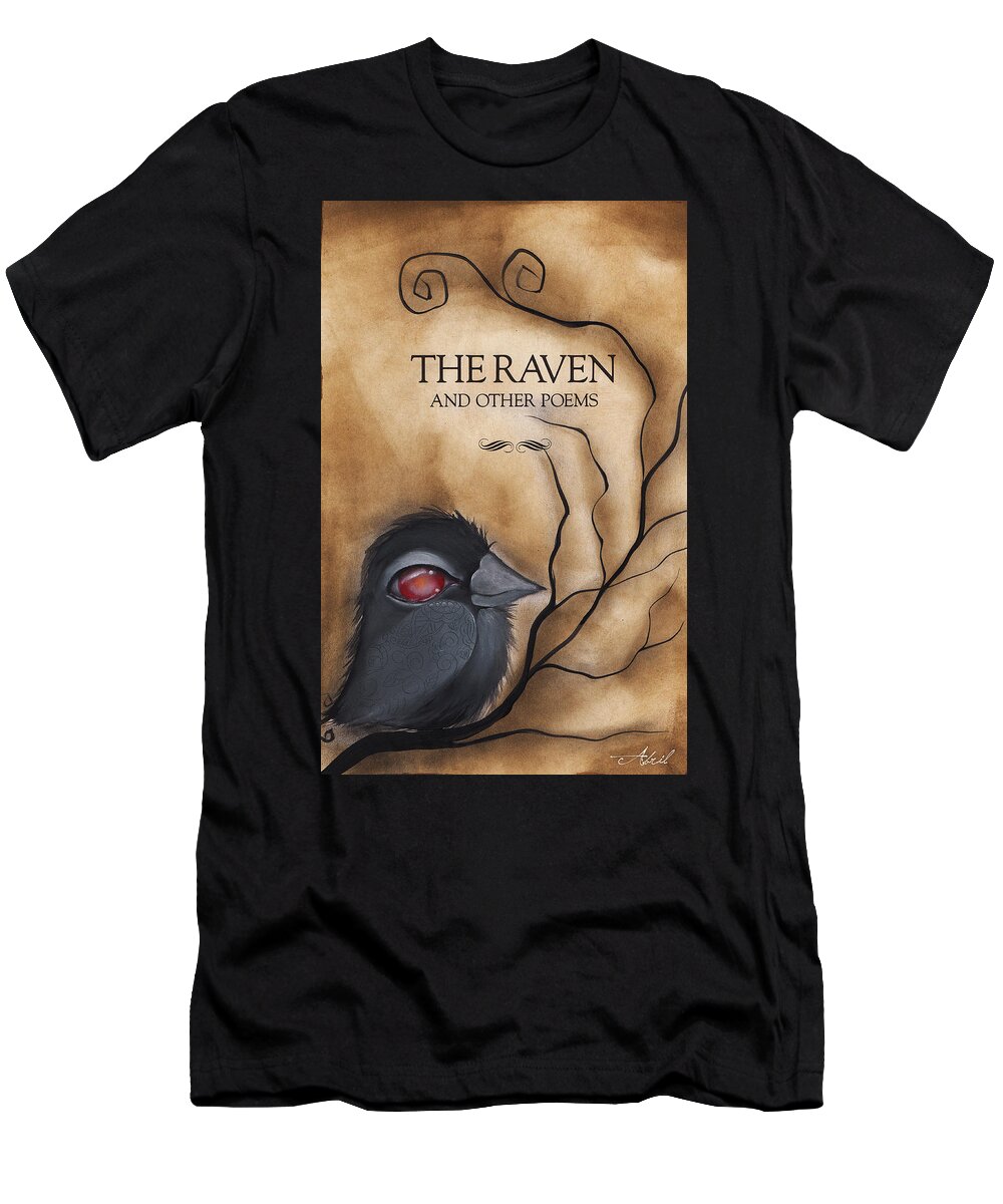 Crow T-Shirt featuring the painting Nevermore #2 by Abril Andrade