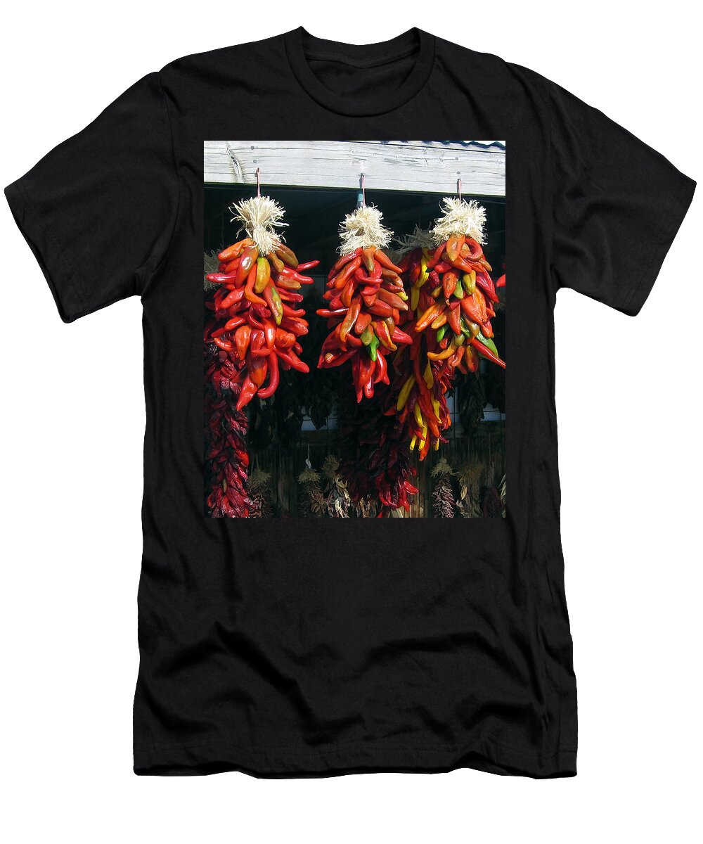 New Mexico T-Shirt featuring the photograph New Mexico Red Chili Peppers by Kurt Van Wagner