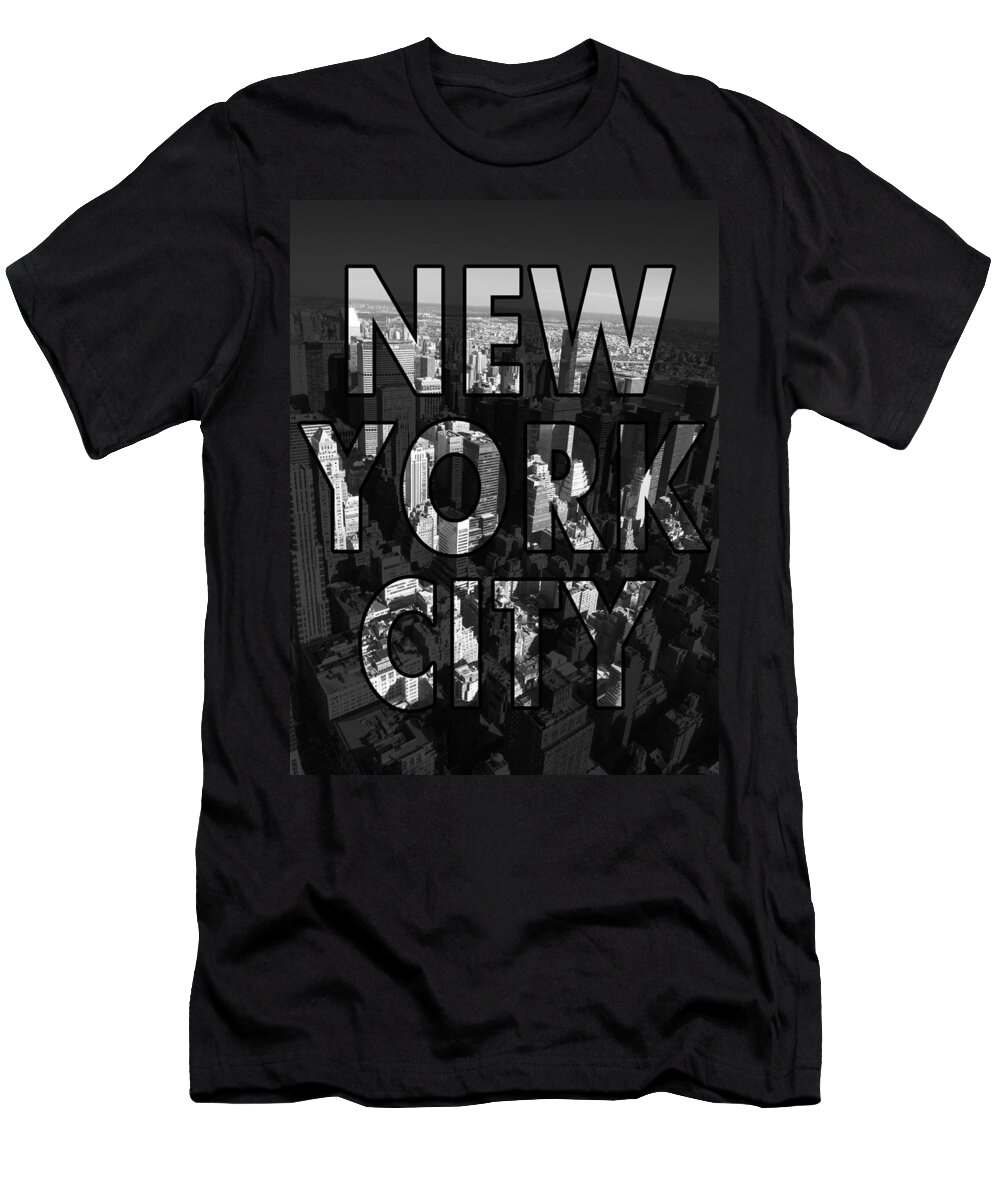 New York T-Shirt featuring the photograph New York City - Black by Nicklas Gustafsson