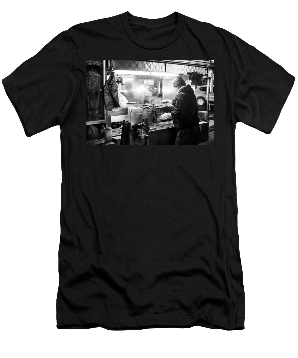 City T-Shirt featuring the photograph New York City Street Vendor by David Morefield