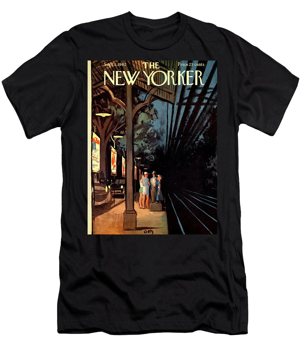 Wait T-Shirt featuring the painting New Yorker September 1st, 1962 by Arthur Getz