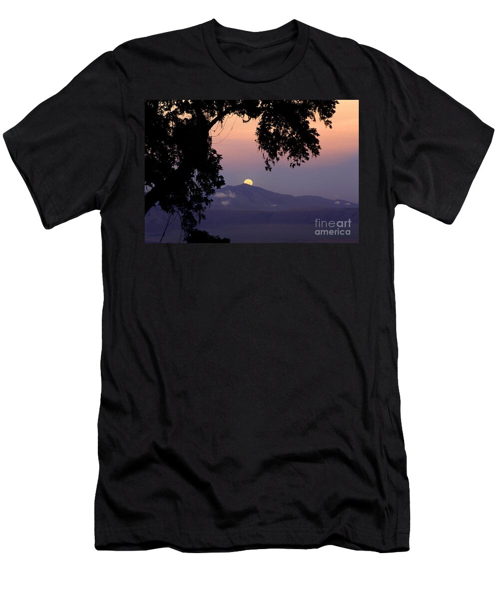 Tourism T-Shirt featuring the photograph Ngorongoro Crater Moonrise Tanzania by Craig Lovell