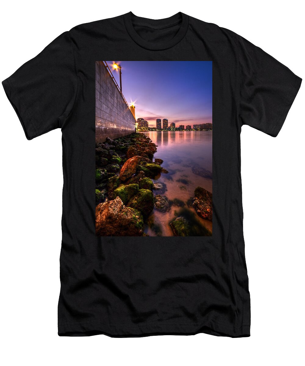 Bird T-Shirt featuring the photograph Night Tide in the Palm Beaches by Debra and Dave Vanderlaan