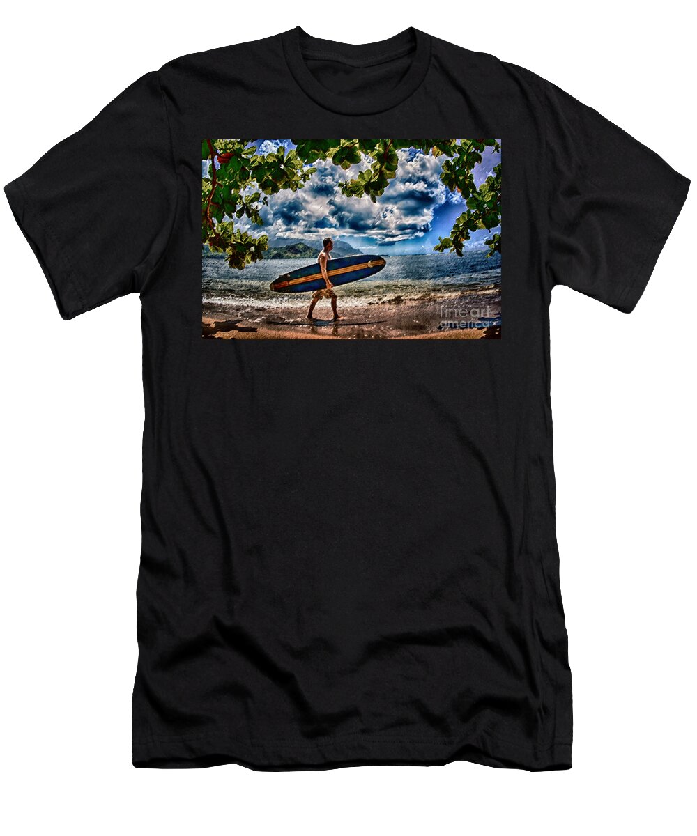Palm Trees T-Shirt featuring the photograph North Shore Surfin' by Eye Olating Images