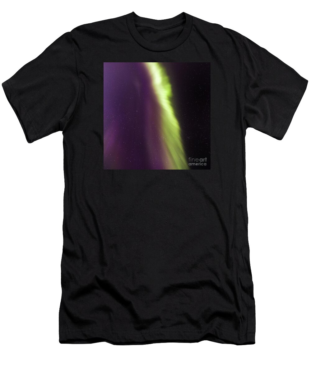 Northern Lights T-Shirt featuring the photograph Northern Lights on night sky by Gunnar Orn Arnason