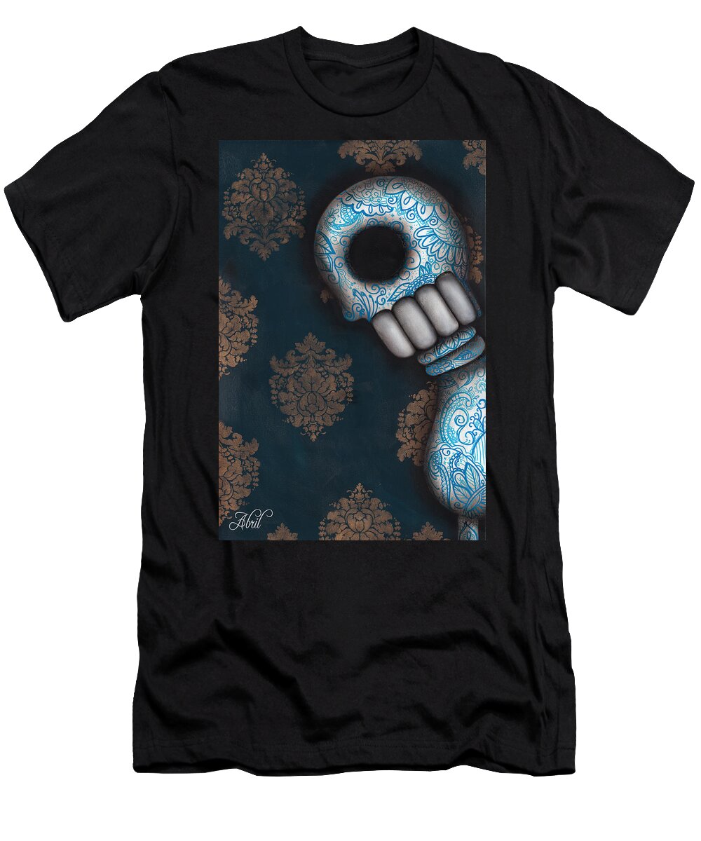 Day Of The Dead T-Shirt featuring the painting Nostalgia by Abril Andrade
