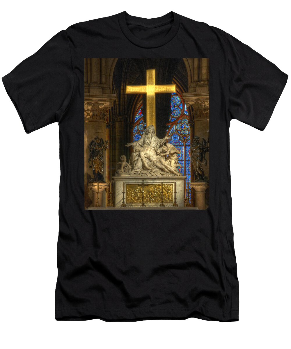 Pieta T-Shirt featuring the photograph Notre Dame Pieta by Michael Kirk