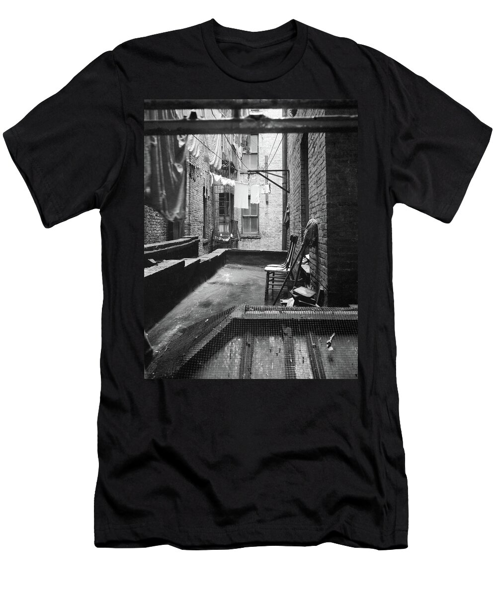 1936 T-Shirt featuring the photograph Nyc Tenement, 1936 by Dorothea Lange