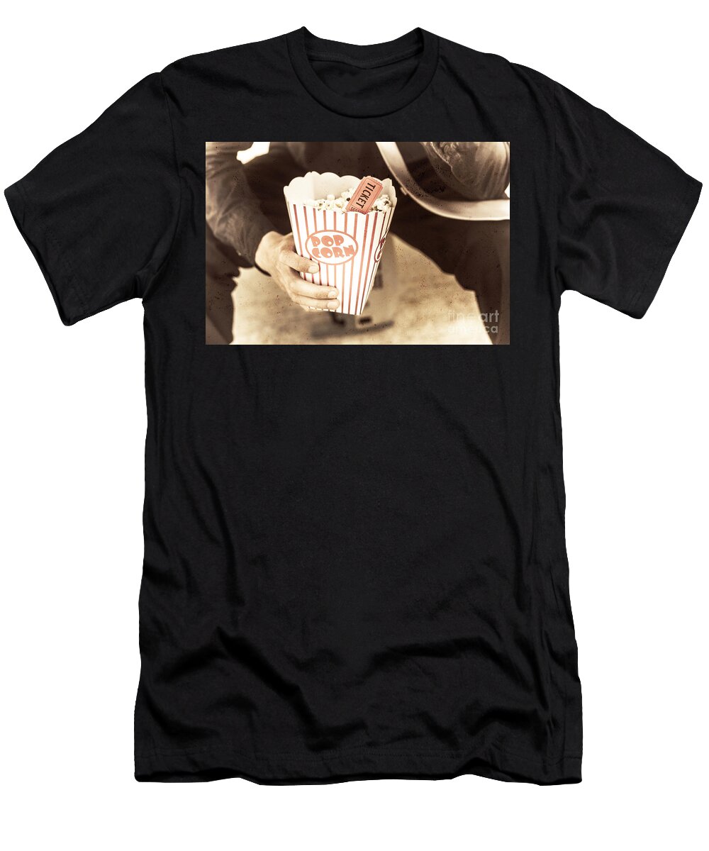 Popcorn T-Shirt featuring the photograph Old box of retro popcorn by Jorgo Photography