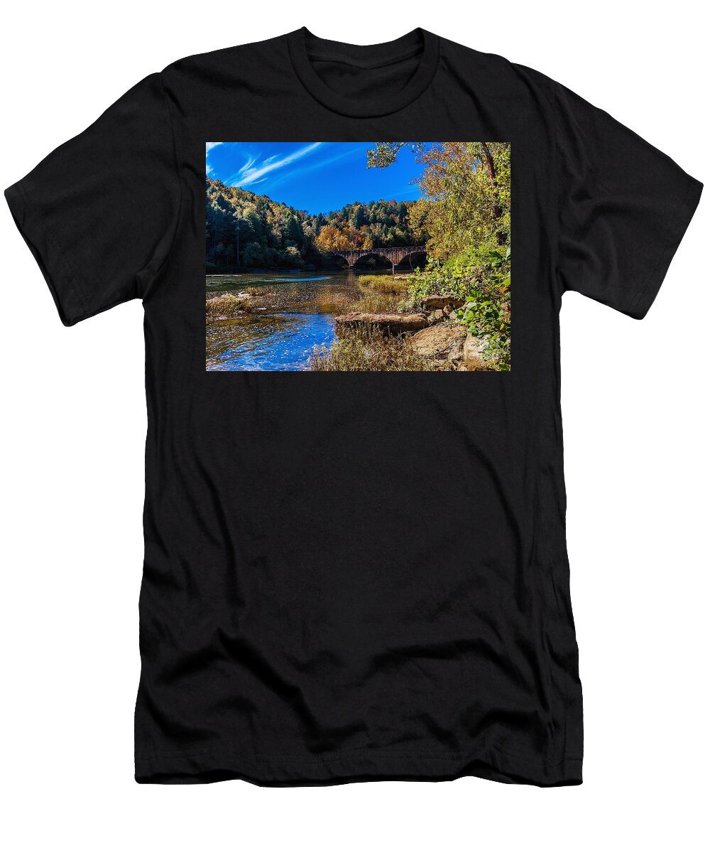 Landscape T-Shirt featuring the photograph Old Highway 90 Bridge by Ken Frischkorn