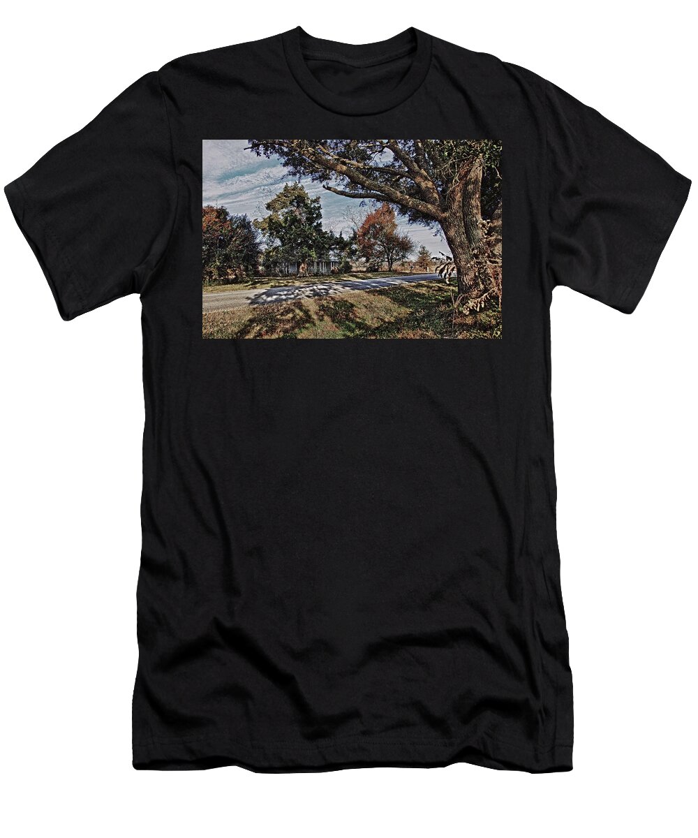 Alabama Photographer T-Shirt featuring the digital art Old House and the Trees by Michael Thomas