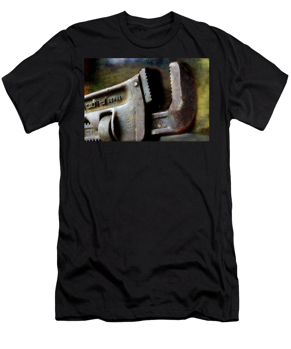 Pipe Wrench T-Shirt featuring the photograph Old Pipe Wrench by Michael Eingle