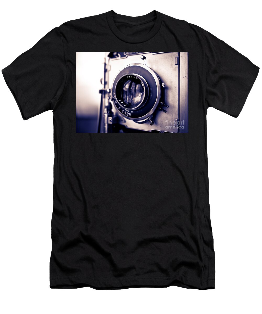 View Camera T-Shirt featuring the photograph Old Vintage Press Camera by Edward Fielding