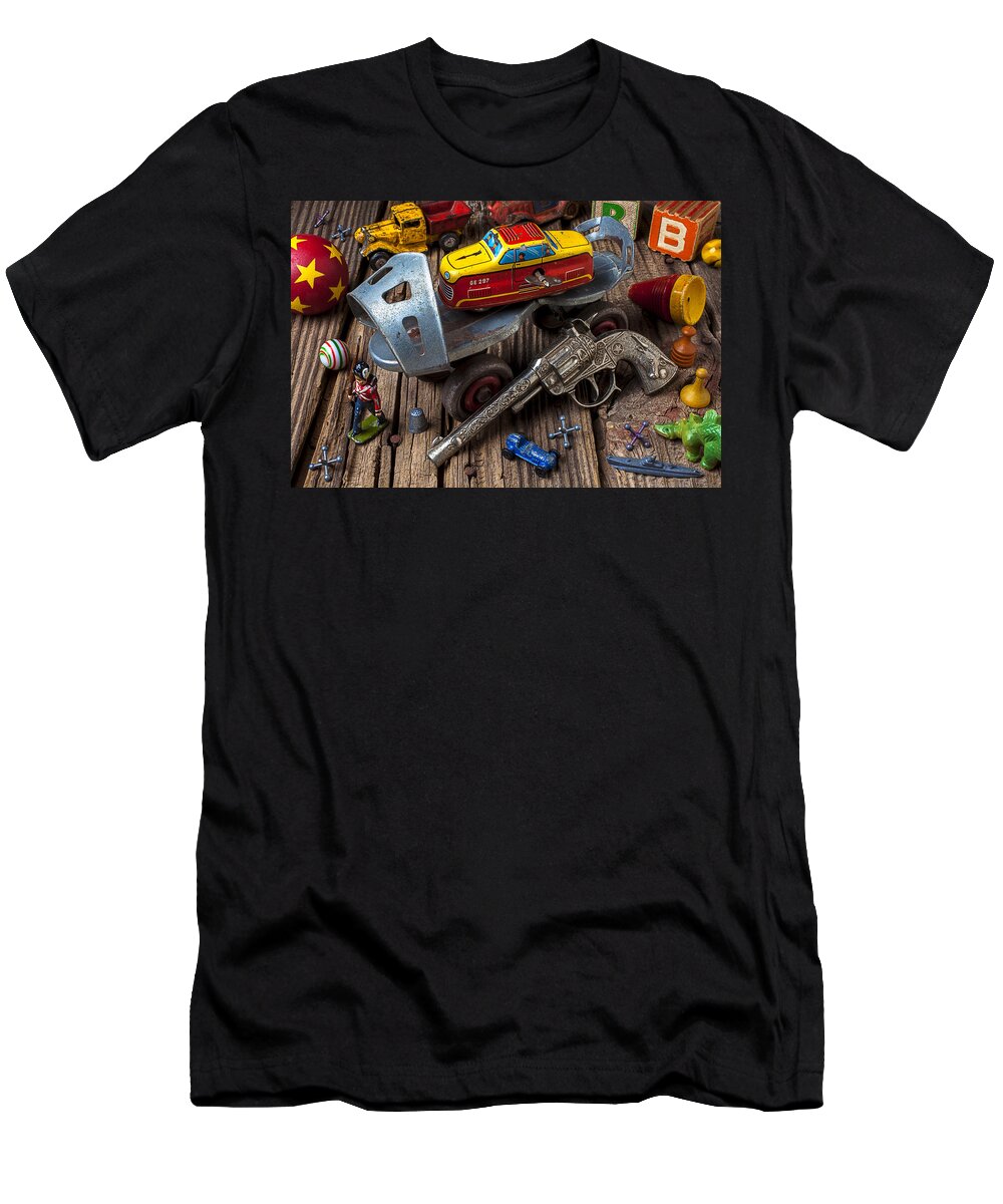 Collection T-Shirt featuring the photograph Older roller skate and toys by Garry Gay