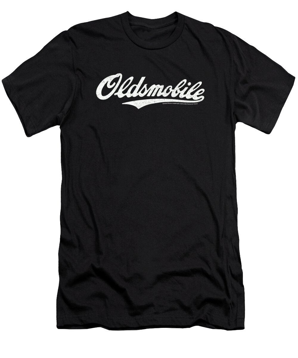  T-Shirt featuring the digital art Oldsmobile - Oldsmobile Cursive Logo by Brand A