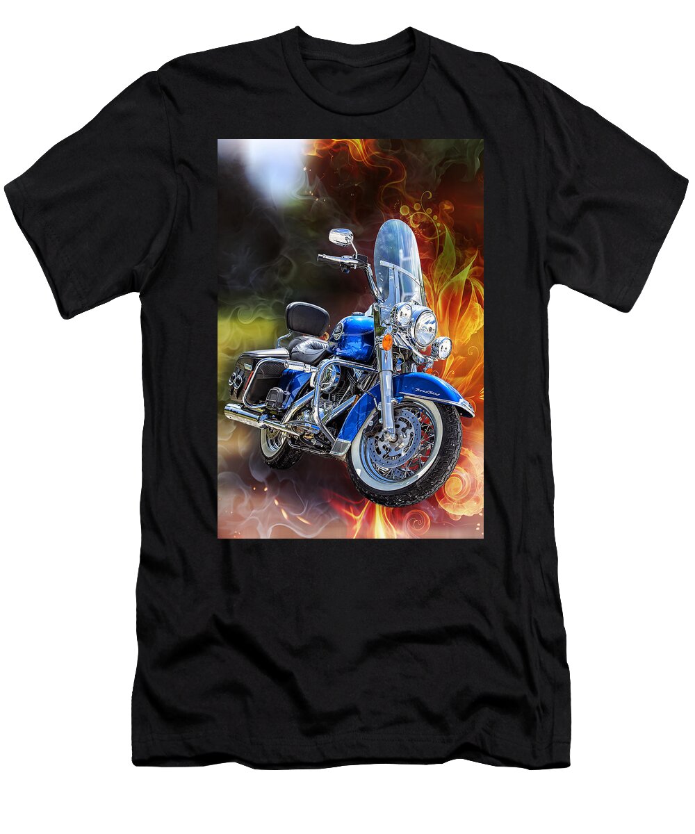 Chopper T-Shirt featuring the photograph One Hell Of A Ride by Bill and Linda Tiepelman