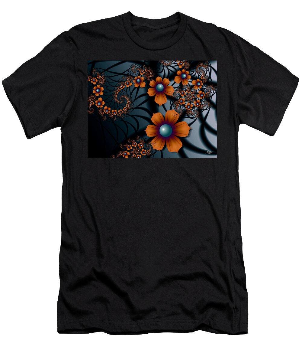 Blossoms T-Shirt featuring the digital art Orange Blossoms by Kiki Art